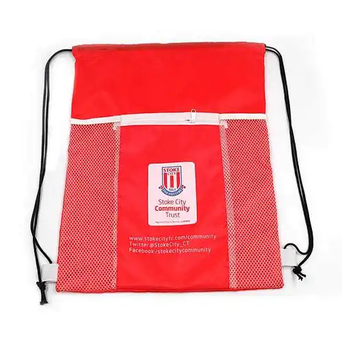 Mesh Polyester Gift Drawstring Bag Custom Promotion Sport Gym Bag Drawstring Backpack